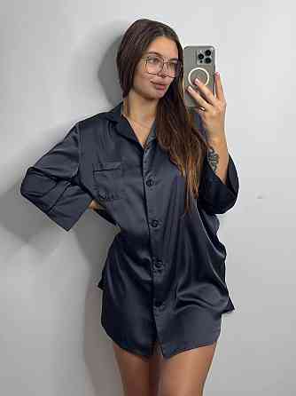 Жіноча нічна сорочка подовжена шовкова S Графітовий Харків