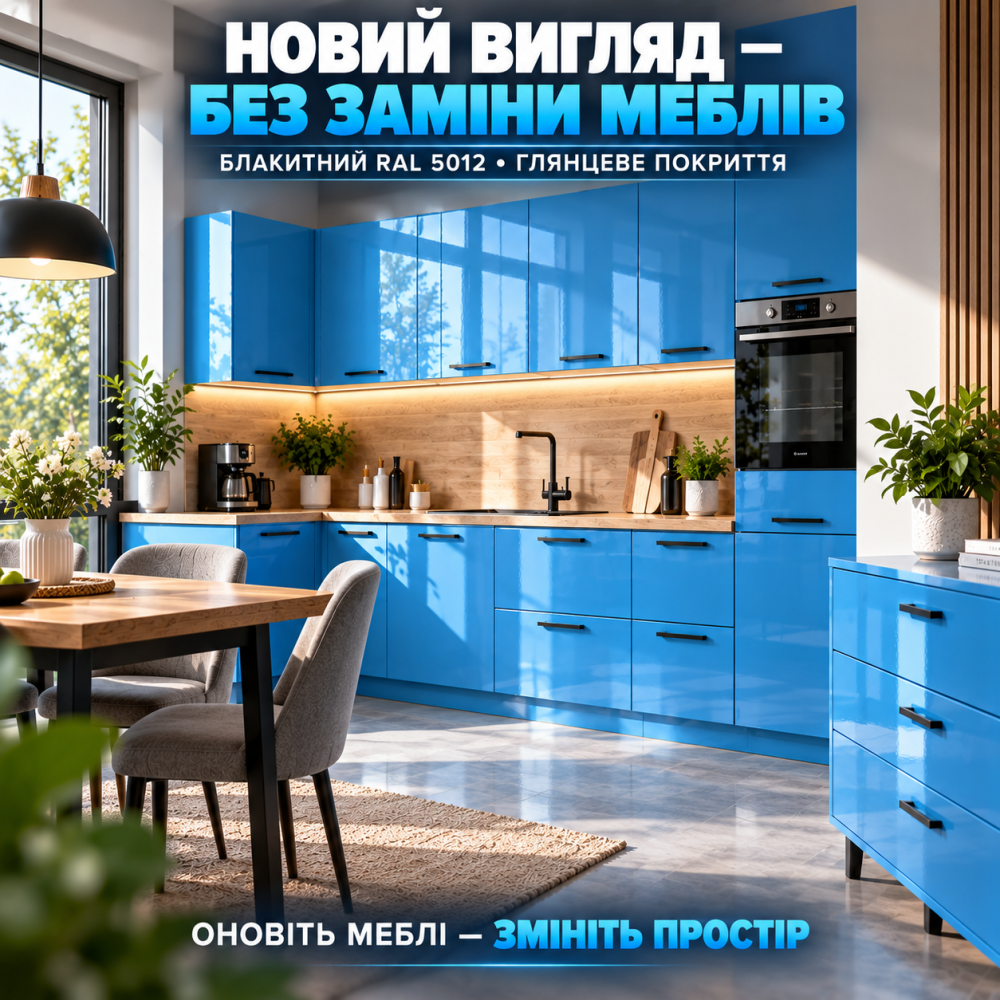 Епоксидна фарба MG для реставрації меблів та дерева, глянцева, без запаху, Блакитна RAL 5012, 4.5 кг Харків - фото 10