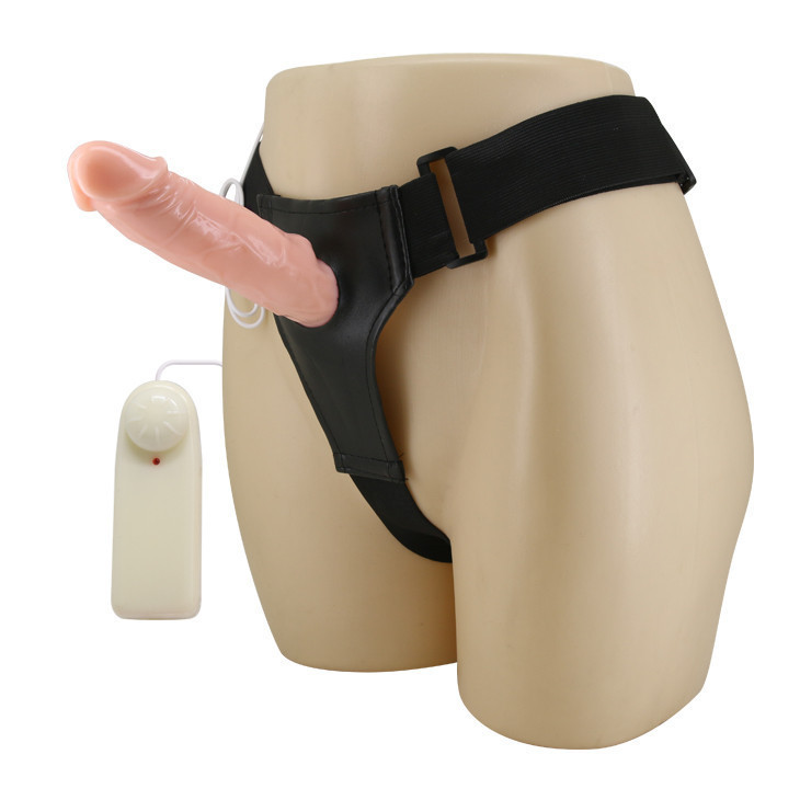 Страпон порожнистий (фалопротез) з вібрацією Baile Vibrating Strap On, беж, 19 × 4 см Sex Aura Київ - фото 5