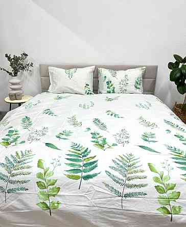 Ecotton Комплект постільної білизни Ecotton двоспальний Сімейний 150х215 см сатин Папороть біла Коломия