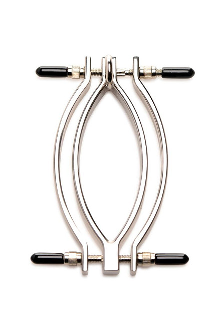 Затискач для статевих губ Master Series: Pussy Tugger Adjustable Vagina Clamp with Chain Sex Aura Київ - фото 2