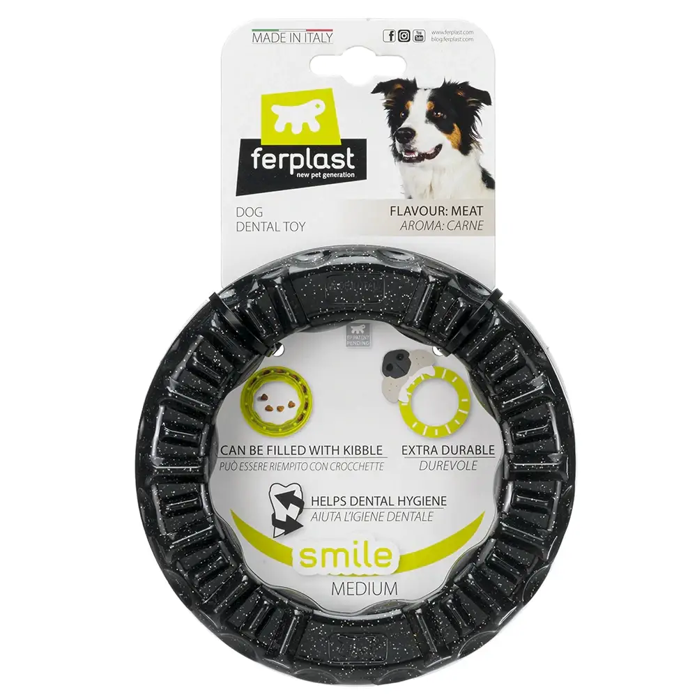 Жевательная игрушка для собак с кристаллами бикарбоната Ferplast Smile (Ферпласт Смайл) Ø 16 x 3,2 cm - M, Черный Запорожье - изображение 3