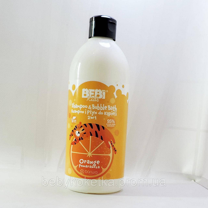 Дитячий шампунь та гель для душа 2 в 1 з ароматом апельсина BEBI Kids 500 мл. Львів - фото 1