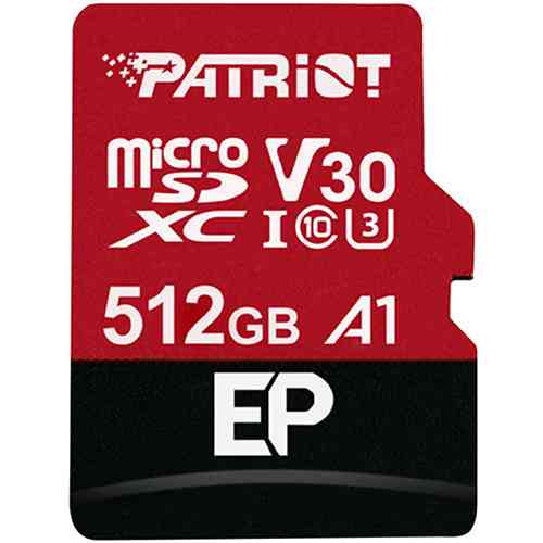 Карта пам'яті microSDXC (UHS-1 U3) Patriot EP Series 512Gb class 10 V30 (R-100MB/s, W-80MB/s) (adapter SD) Київ