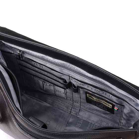 Чоловіча сумка-портфель для ноутбука із зернистої натуральної шкіри Tony Perotti 20864_1 (6036-38 nero) Чорний Київ