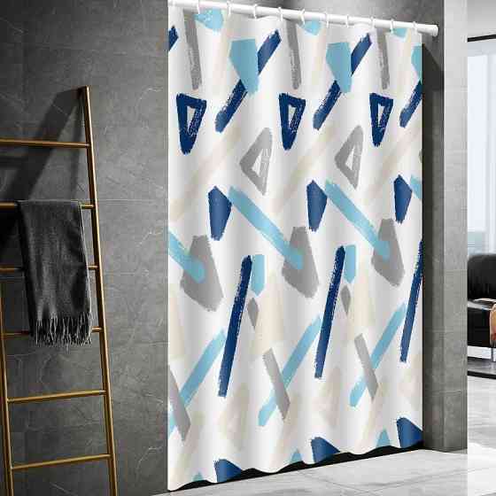 Шторка для ванны из полиэстера водонепроницаемая Bathlux 180x180 см с кольцами, занавеска для ванной комнаты Каменец-Подольский