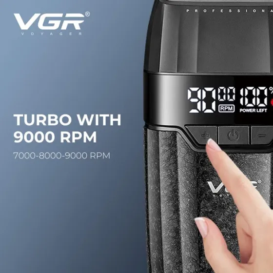 Барбер-набір 4в1 VGR V-640 S4 Black: машинка, тример, шейвер, фен BLDC 9000 RPM, USB Type-C, LED-дисплей Одеса