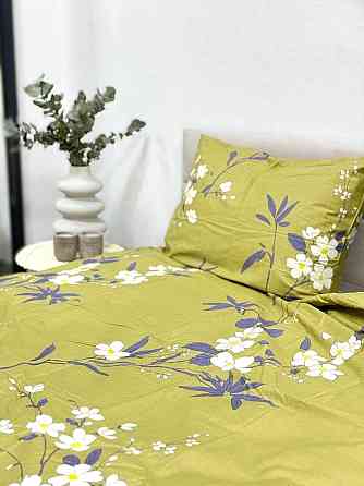 Ecotton Комплект постільної білизни Ecotton полуторний 150х215 см Гілка Сакури оливковий 21005 Коломия