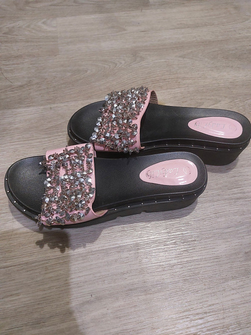 Шлепанцы женские Б/У 38 черно-розовый Киев - изображение 1