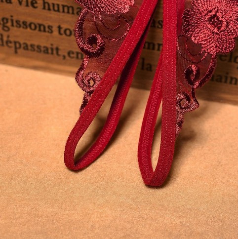 Стрінги з розрізом жіночі універсальний бордовий Київ - фото 3