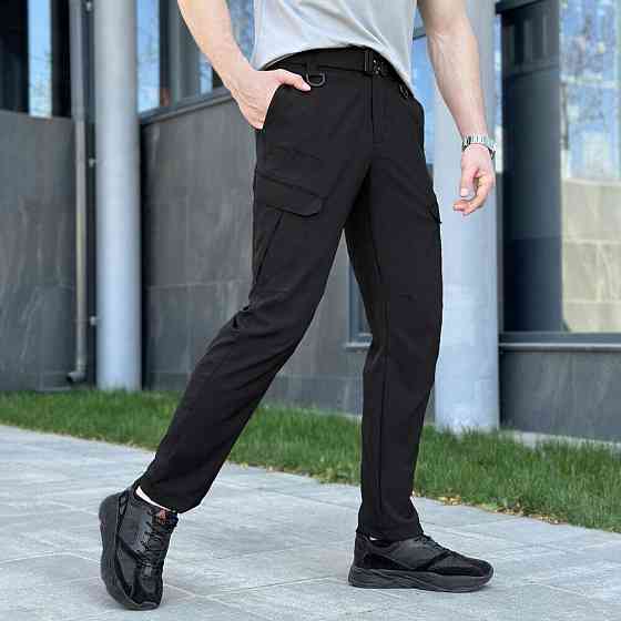 Штани карго чоловічі весняні з кишенями чорні Pobedov Tactical Soft Київ