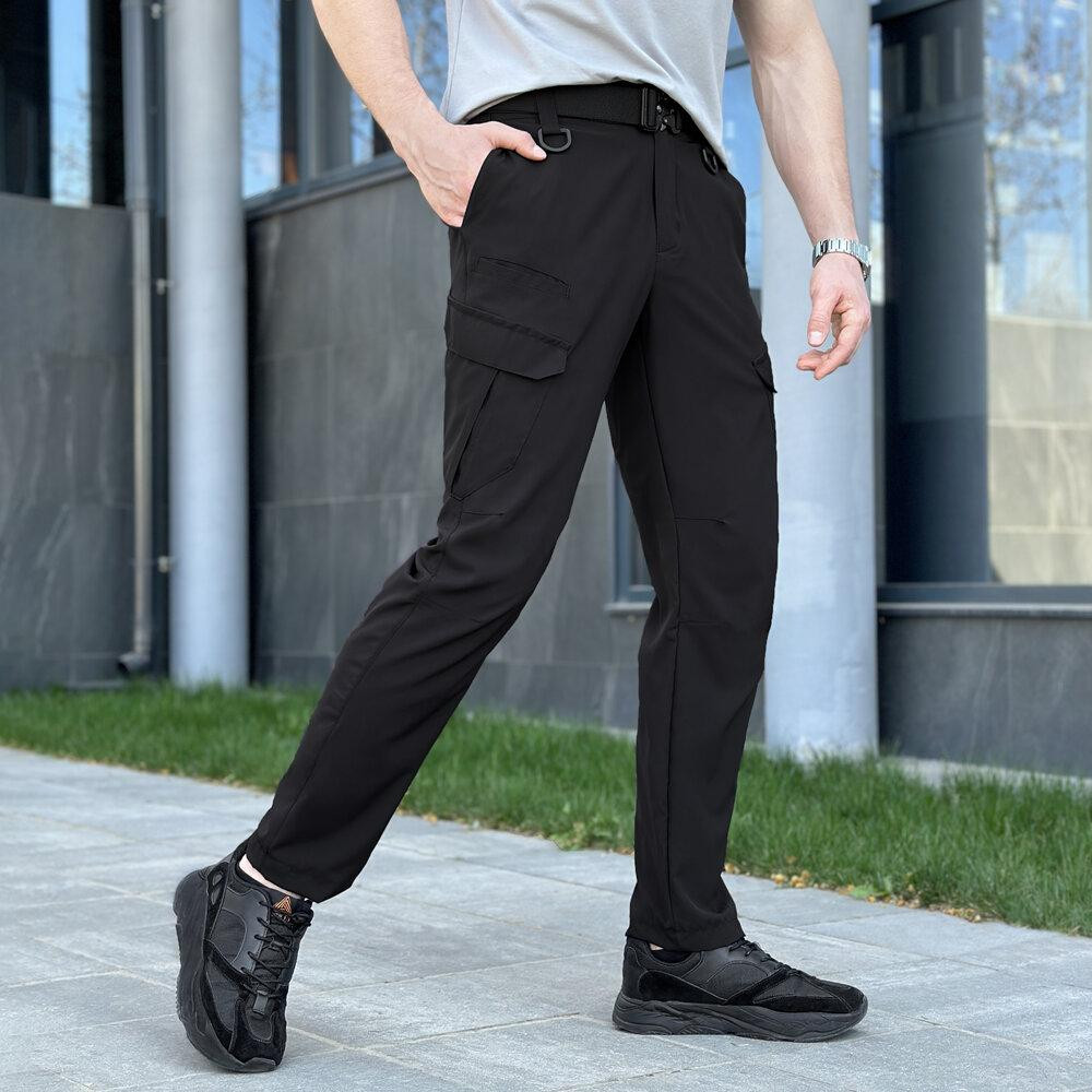 Штани карго чоловічі весняні з кишенями чорні Pobedov Tactical Soft Київ - фото 4