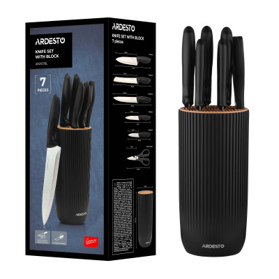 Набор ножей Ardesto Gemini 7 предметів, чорний (AR2107BL) Винница - изображение 7