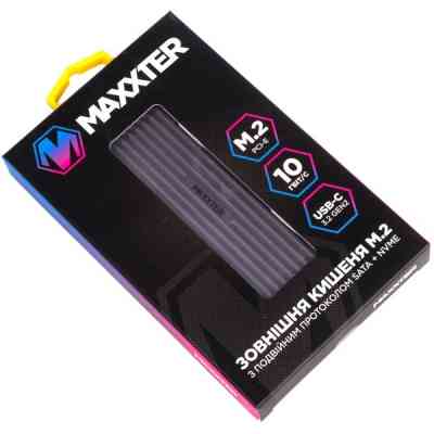 Кишеня зовнішня Maxxter M.2 NVMe & SATA SSD to USB-C 10Gbps black (EHDE-2280D-01) Вінниця