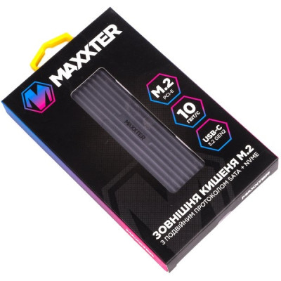 Карман внешний Maxxter M.2 NVMe & SATA SSD to USB-C 10Gbps black (EHDE-2280D-01) Винница - изображение 4