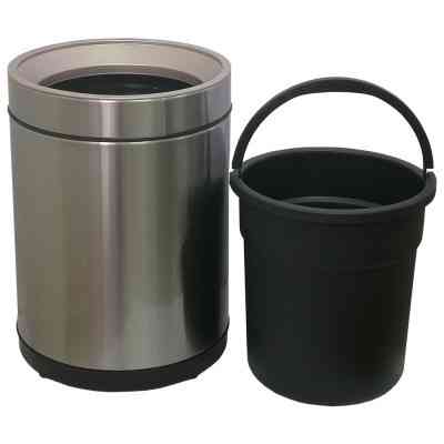 Контейнер для сміття JAH круглий без кришки з внутрішнім відром срібний металік 10 л (7039) Вінниця