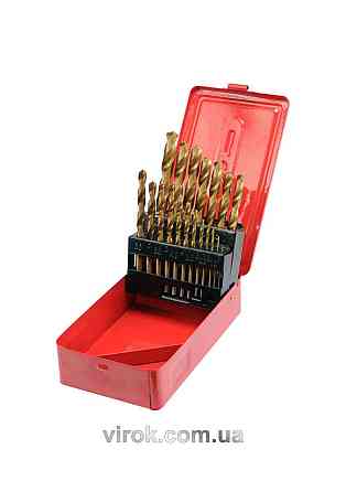 Набір свердл по металу титанових STHOR : HSS-TiN. Ø = 1,0-10,0 мм, 19 шт. [30] Одеса