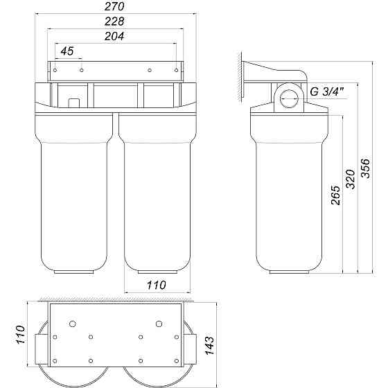 Система 2-х ступеневого очищення Optima OP-02, 3/4″ Луцк