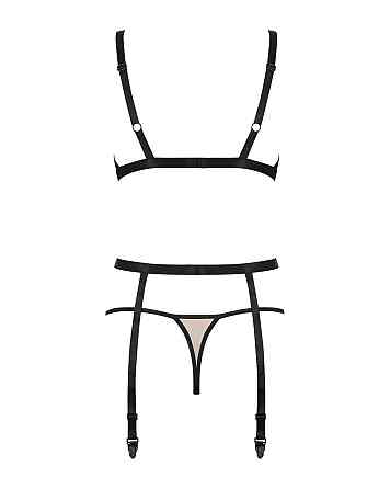 Комплект с поясом для чулок Obsessive Nudelia set L/XL Sex Aura Киев
