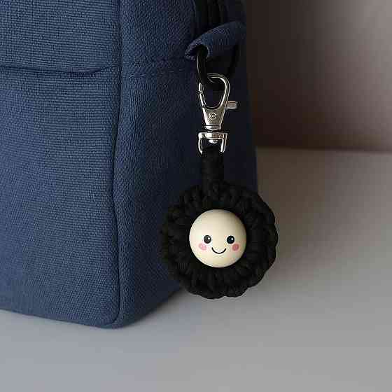 Набір макраме для рукоділля для ручної пряжі брелока для ключів або аксесуарів 10х5см, чорний Кам'янець-Подільський