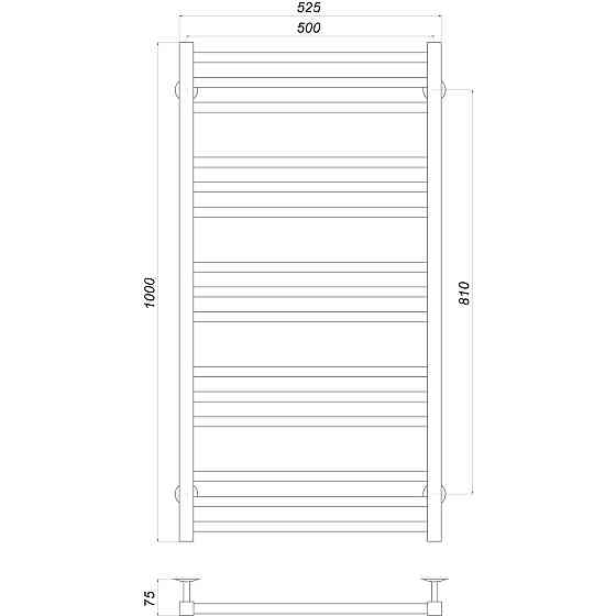 Полотенцесушитель UNIO MS W 1000-500-15 BLK Модена вода черный (000022547) Киев