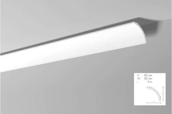 Карниз(плинтус) потолочный гладкий NMC , B 8  , лепной декор из пенопласта Днепр