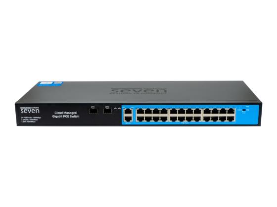 Хмарно керований гігабітний 28-ти портовий PoE комутатор SEVEN GPS424 (Cloud POE: 24G, UP: 2G+2SFP) Київ