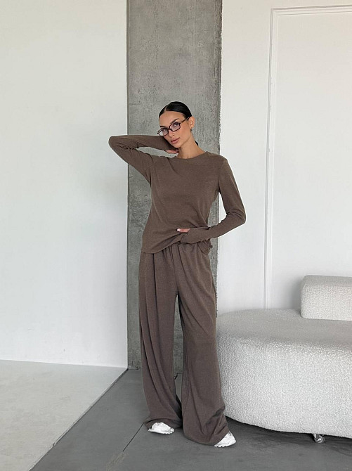 Женский теплый базовый костюм двойка из турецкого микрофлиса Мокко Одесса - изображение 7