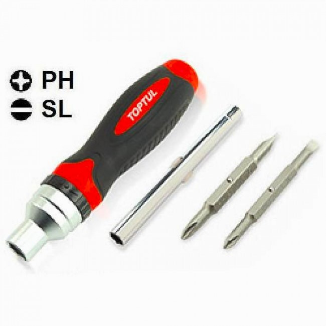 Викрутка реверсійна 7 в1/трещітка GAAR-0402 Toptul Вінниця - фото 1