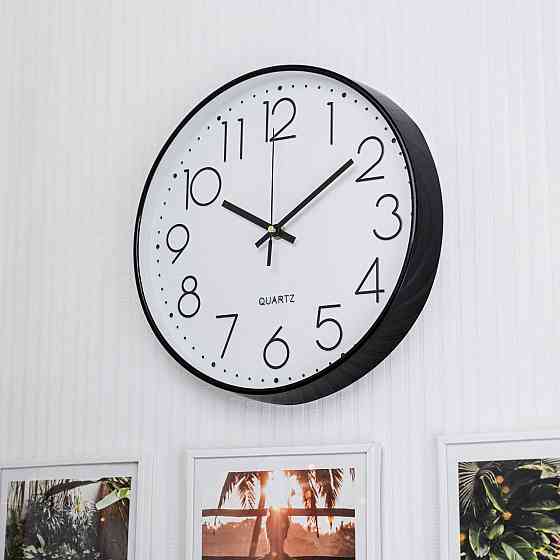 Годинник настінний безшумний 20 см біло-чорний Харків