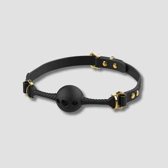 Кляп шарик с отверстиями в виде сердца UPKO Desire for Mouth Bondage Collection, черный Sex Aura Киев