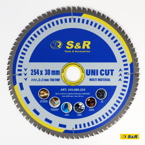 Диск пиляльний універсальний S&R UniCut Meister FWF 254х30х3 мм Одеса - фото 1