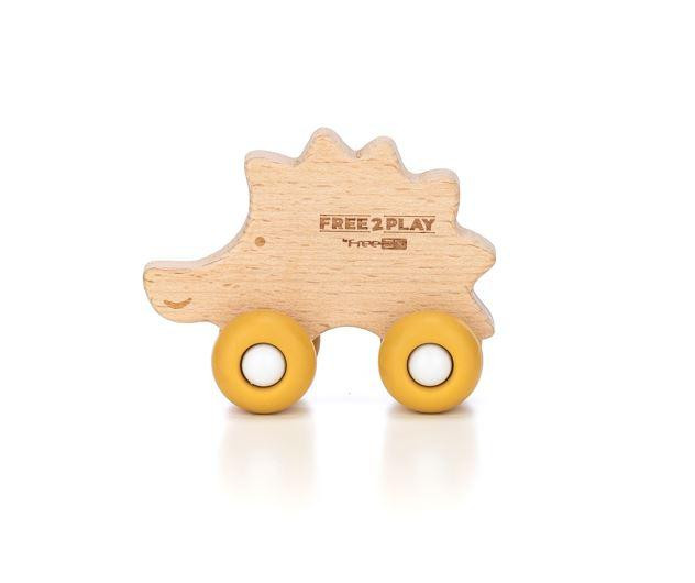 Деревянная игрушка FreeON ежик на силиконовых колесах Киев - изображение 2