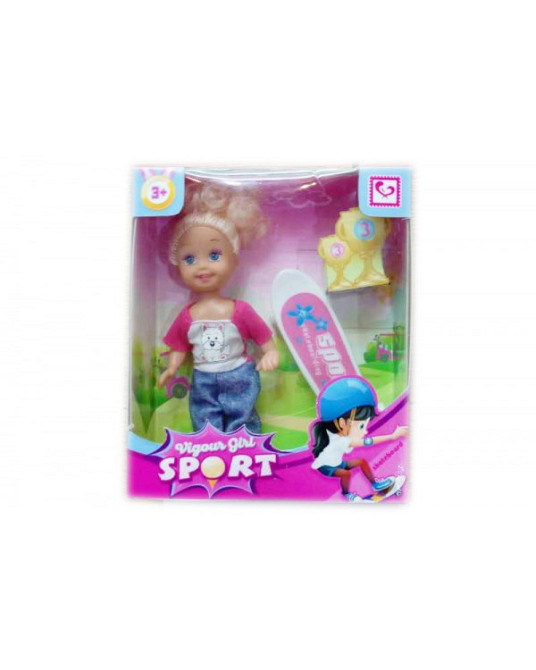 Кукла маленькая K899-36 (192шт/2) со скейтбордом, в кор.12,5*4,5*15см, шт Киев - изображение 1