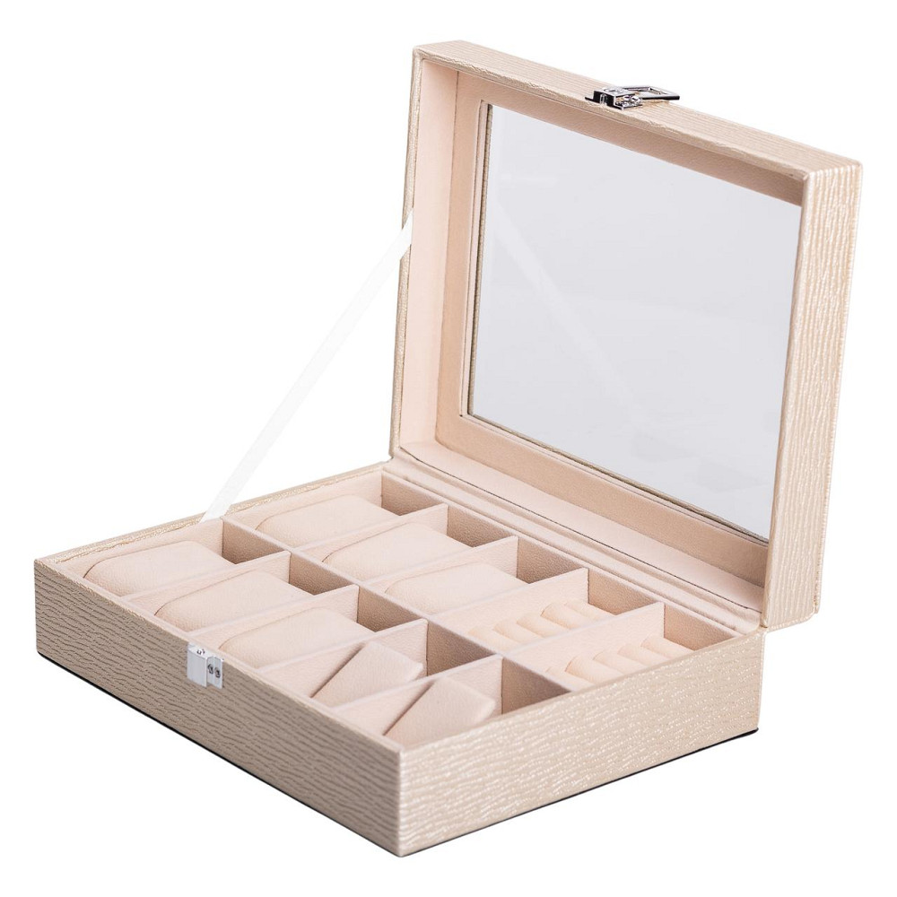 Yiwu Скринька для прикрас з еко шкіри 25.5×20×7.5 см органайзер для ювелірних виробів HP-5-6GOL Коломыя - изображение 1