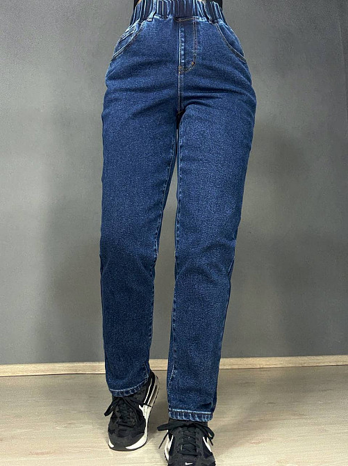 Джинси жіночі Vanver 8338 утеплені на флісі MOM jeans банани сині, синій, 28, 28, 76 см, 99 см Київ - фото 8