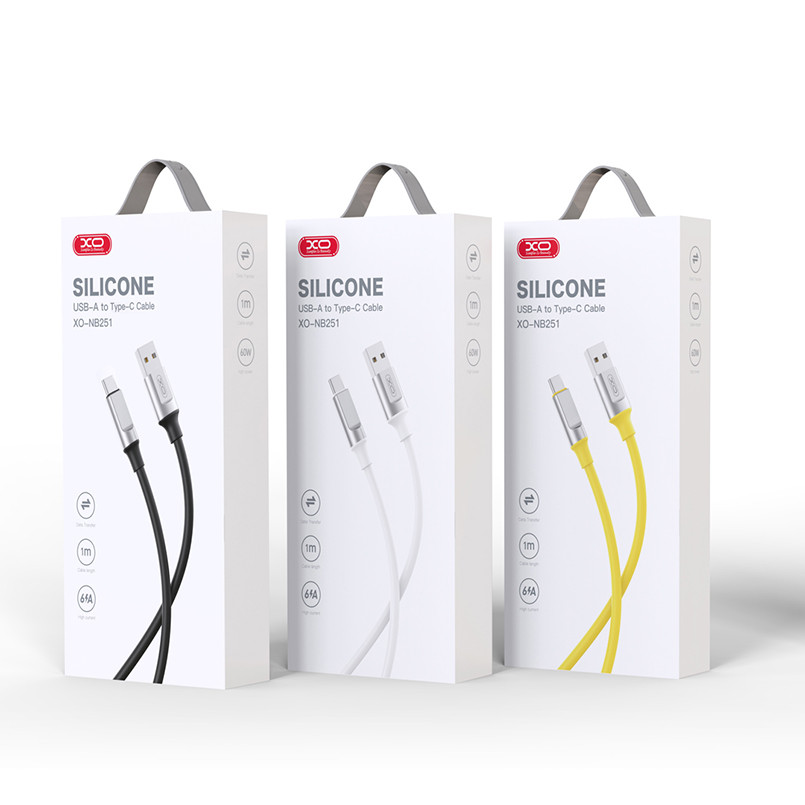 Кабель XO Liquid Silicone USB to Lightning 6A 1м білий Львів - фото 2