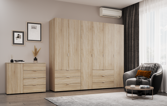 Комплект шкафов для одежды Doros Гелар (2 шт.) 232,5х49,5х203,4 см Дуб сонома (DRS-011105) Львов