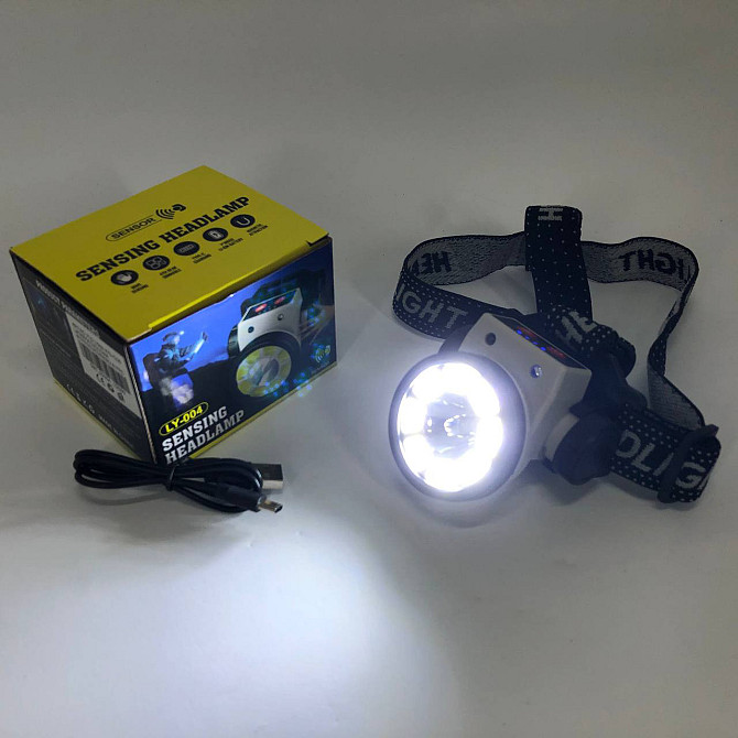Ліхтарик світлодіодний на голову PLD-LY004-XPE+COB, Тактичний ліхтар з червоним світлом ST-876 на каску Київ - фото 9