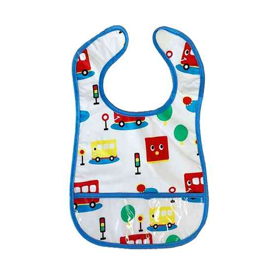 Детский слюнявчик клеенчатый MGZ-0601(Light-Blue) на липучке Винница