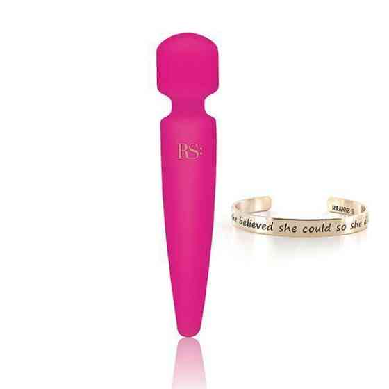 Вібромасажер Rianne S: Bella Mini Wand Rose, 10 режимів, медичний силікон, подарункове паковання Sex Aura Київ
