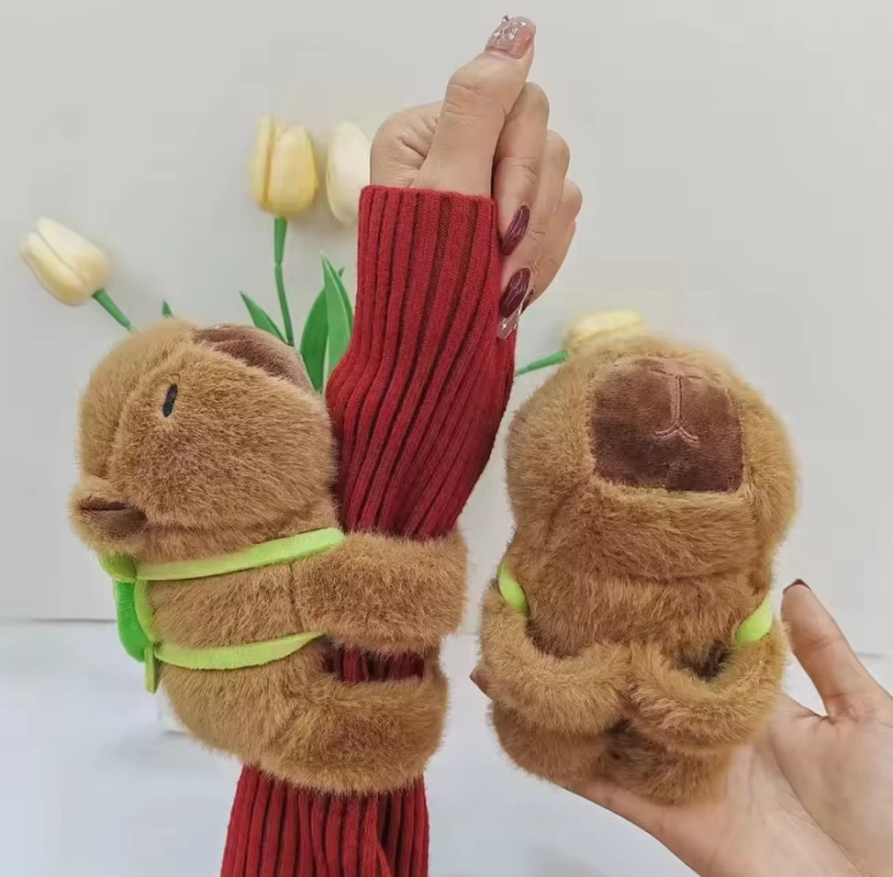 М'яка плюшева іграшка на руку Капібара 18 на 12 см коричневий Київ - фото 4