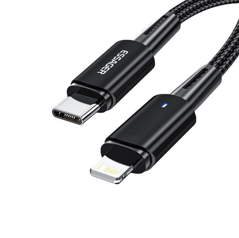Кабель ESSAGER 27W USB-A на Lightning, 0,5м, черный Киев - изображение 2