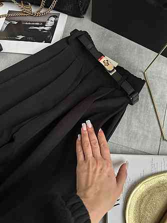 Женские универсальные базовые брюки палаццо костюмка Черный, 44/46 Одесса