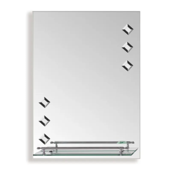 Дзеркало настінне Zerix SANSA MRZ04-450x600x100 прямокутне з полицею та декором   ( ZX5626 ) 39814 Харків
