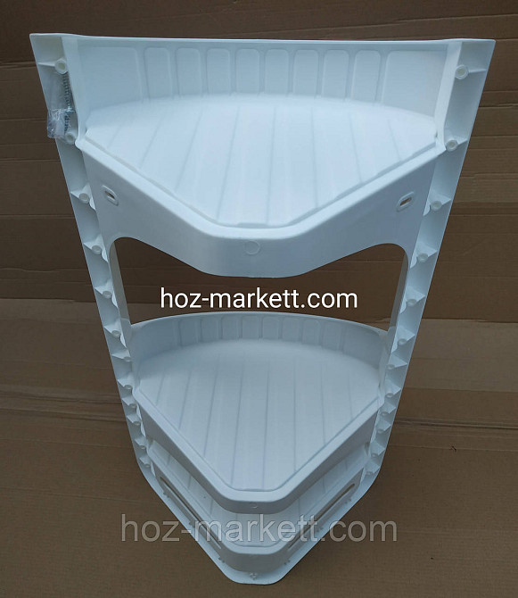 Полиця у ванну кутова пластикова біла 28 х 17.5 х 45 см Харків - фото 8