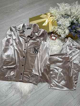 Женская стильная домашняя пижама бархатная пижама Бежевий, 46/48 Одесса