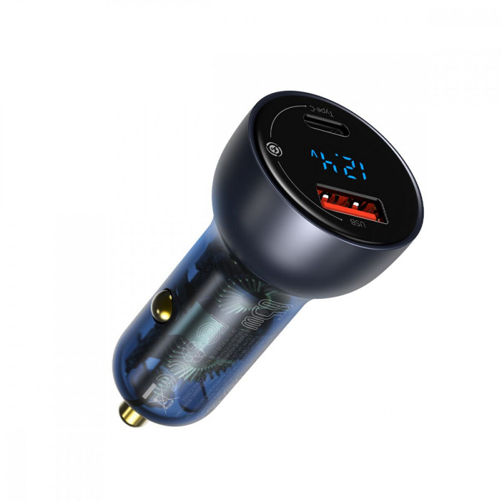 АЗП Baseus Particular Digital Display QC+PPS Dual Quick Charger Car Charger 65W Dark Gray Київ - фото 3