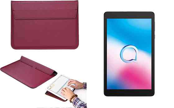 Чохол-конверт VitoCase для Alcatel 3T 8.0 2020 (9032X), з функцією підставки для планшета Бордовий Київ