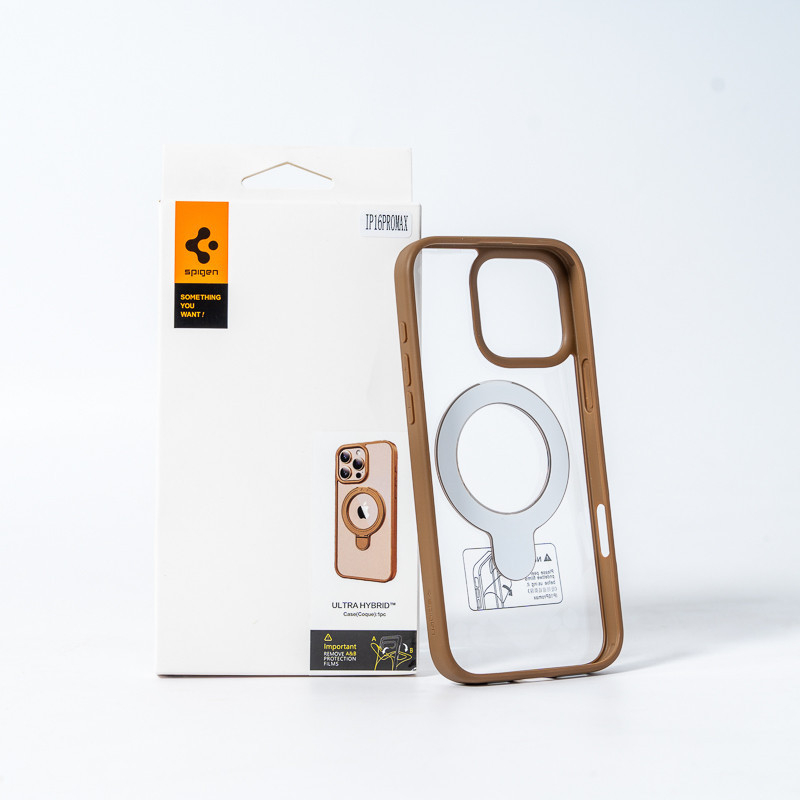 Чехол Spigen с магнитным кольцом для iPhone 16 Pro коричневый Киев - изображение 5